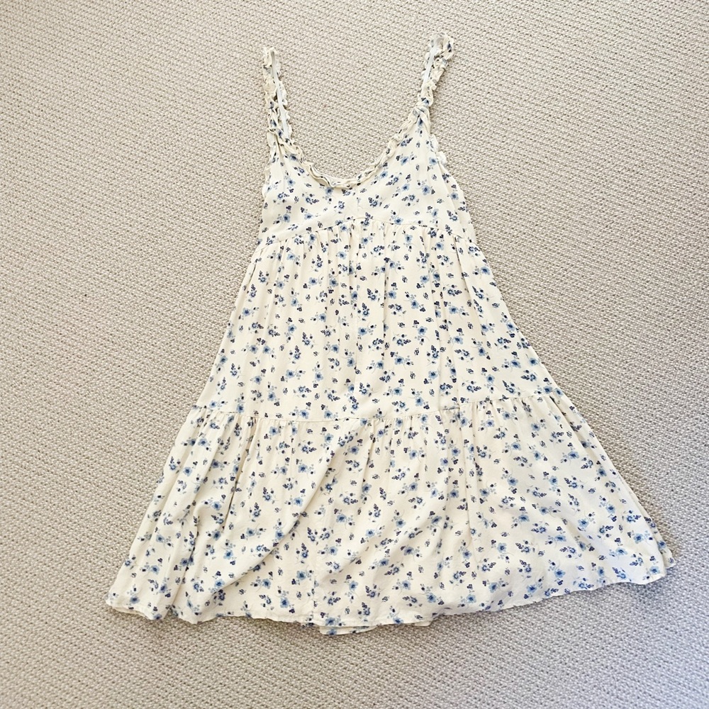 altar’d state floral ruffle strap mini dress